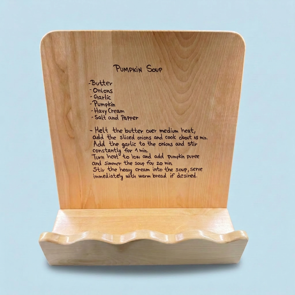 Personalized Wood Recipe Stand – Custom Engraved, Perfect for Charcuterie and Cutting Board Display